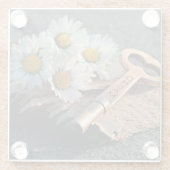 Daisy and Skeleton Key Glazen Onderzetter (Achterkant)
