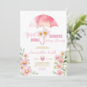 Daisy April Buien Brengen Mei Bloemen Paraplu Kaart (Staand voorkant)