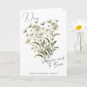Daisy April Geboortebloem Verjaardagskaart Kaart