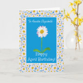 Daisy, April Verjaardag Kaart te personaliseren (Gele Bloem)