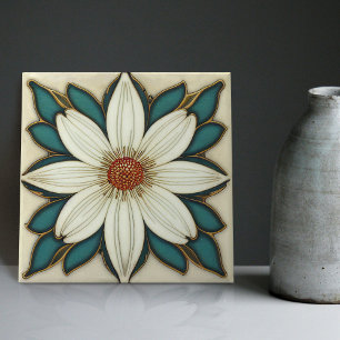 Daisy Art Deco bloemendecoratie Art Nouveau Tegeltje
