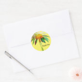 Daisy Art geel Hartelijk dank Ronde Sticker (Envelop)