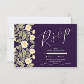 Daisy Art Nouveau bruiloft RSVP Kaartje (Voorkant)