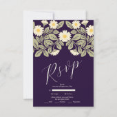 Daisy Art Nouveau Bruiloft RSVP Kaartje (Voorkant)