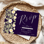 Daisy Art Nouveau bruiloft RSVP Kaartje