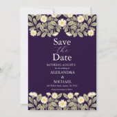 Daisy Art Nouveau bruiloft Save The Date (Voorkant)