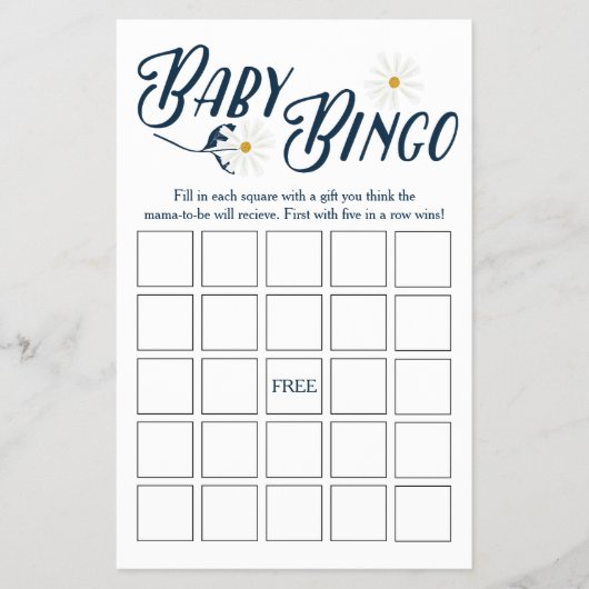 Daisy Baby Bingo spel Flyer (Voorkant)