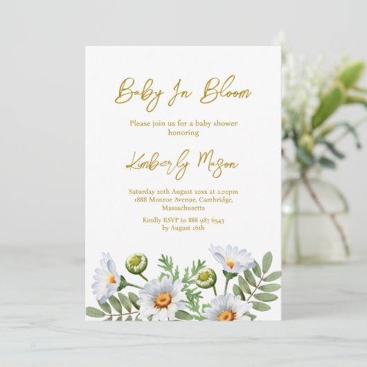 Daisy Baby Borrel Kaart (Staand voorkant)