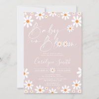 Daisy Baby in bloei Meisje Baby shower Uitnodiging