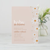 Daisy Baby in Bloom Baby shower Party Invitation Kaart (Staand voorkant)