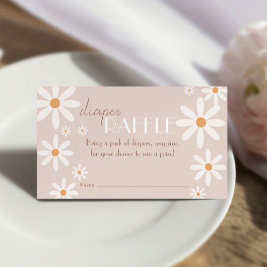 Daisy Baby in Bloom Baby shower Raffle Ticket Informatiekaartje