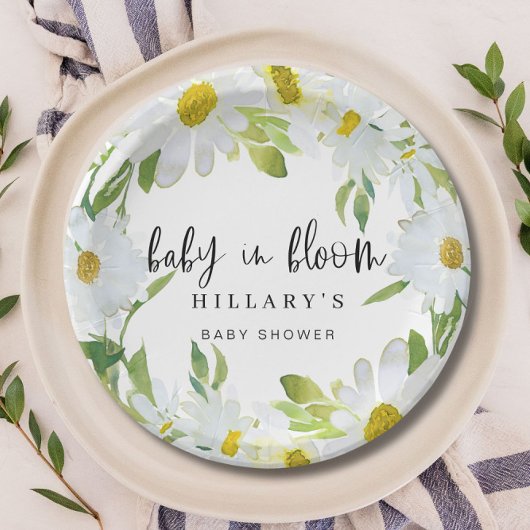 Daisy Baby in Bloom Baby shower Zomer bloesem Papieren Bordje
