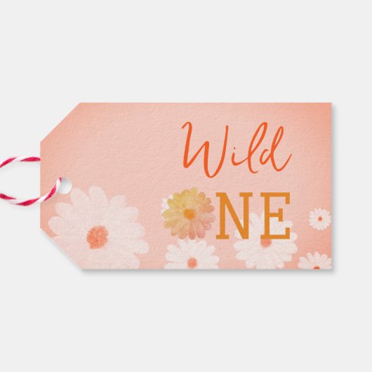 Daisy Baby in Bloom Bloemen Meisje Boho Wild One Cadeaulabel (Achterkant Horizontaal)