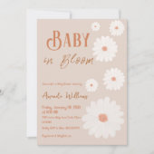 Daisy Baby in Bloom Blush Pink Floral Baby shower Kaart (Voorkant)