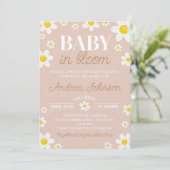 Daisy Baby in Bloom Boho Baby shower Kaart (Staand voorkant)