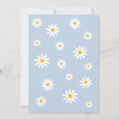 Daisy Baby in Bloom Boho Blue Baby shower Kaart (Achterkant)