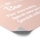 Daisy Baby in bloom Boho Girl Baby shower bar Poster (Hoek)