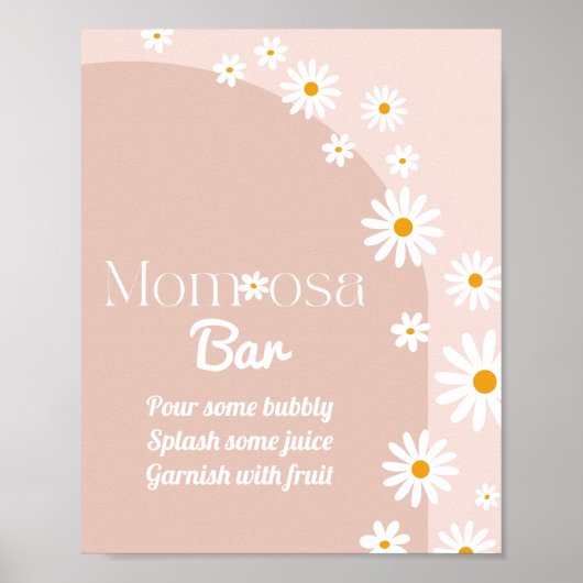 Daisy Baby in bloom Boho Girl Baby shower bar Poster (Voorkant)