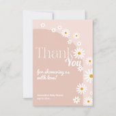 Daisy Baby in bloom Boho Girl Baby shower Bedankkaart (Voorkant)