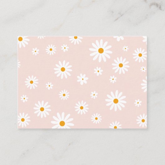 Daisy Baby in bloom Boho Girl Baby shower diaper Informatiekaartje (Achterkant)