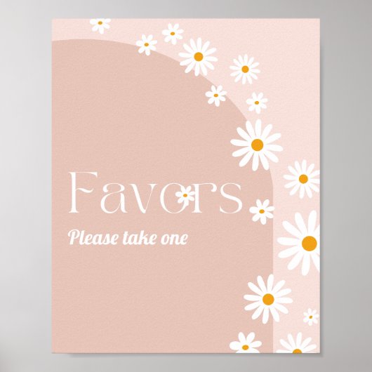 Daisy Baby in bloom Boho Girl Baby Shower favors Poster (Voorkant)