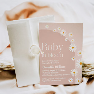 Daisy Baby in bloom Boho Girl Baby shower Kaart