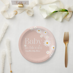 Daisy Baby in bloom Boho Girl Baby shower Papieren Bordje