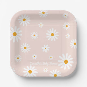 Daisy Baby in bloom Boho Girl Baby shower Papieren Bordje