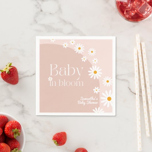 Daisy Baby in bloom Boho Girl Baby shower Servet (Insitu)