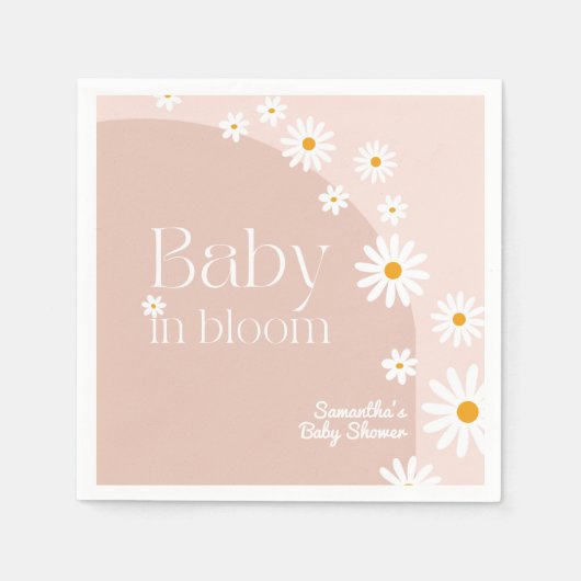 Daisy Baby in bloom Boho Girl Baby shower Servet (Voorkant)