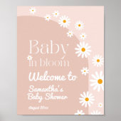 Daisy Baby in bloom Boho Girl Baby shower welkom Poster (Voorkant)