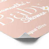 Daisy Baby in bloom Boho Girl Baby shower welkom Poster (Hoek)