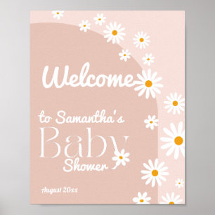 Daisy Baby in bloom Boho Girl Baby shower welkom Poster