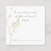 Daisy Baby in Bloom Diaper Raffle Wildflower Informatiekaartje (Achterkant)