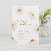 Daisy Baby in Bloom Rustieke Herfst Boho Baby show Kaart (Staand voorkant)