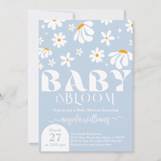 Daisy Baby in bloom Simple boy Baby shower Kaart (Voorkant)