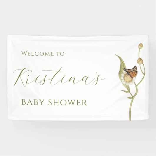 Daisy Baby in Bloom Wildflower Baby shower Spandoek (Horizontaal)