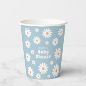 Daisy Baby Jongen Douche Blauw Bloem Power Papieren Bekers (Achterkant)