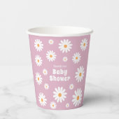 Daisy Baby Meisje Douche Roze Bloem Power Papieren Bekers (Achterkant)