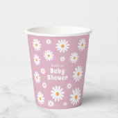 Daisy Baby Meisje Douche Roze Bloem Power Papieren Bekers (Voorkant)
