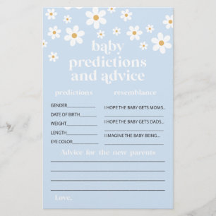 Daisy Baby shower Advies voor Ouders Kaart