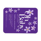 Daisy baby shower baby oh paarse uitnodigingen magneet