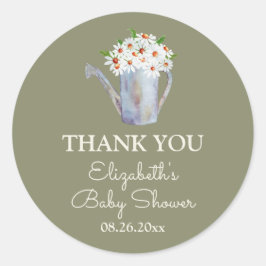 Daisy Baby shower Bedankt Ronde Sticker