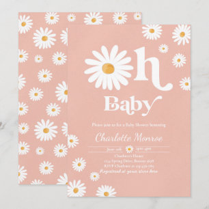 Daisy Baby shower Bohemian Floral Chic Baby shower Kaart