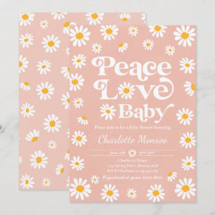Daisy Baby shower Bohemian Peace Love Baby shower  Kaart
