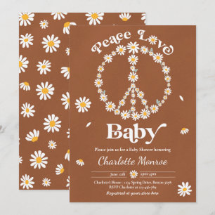Daisy Baby shower Bohemian Peace Love Baby shower  Kaart