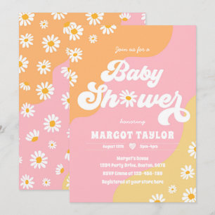 Daisy Baby shower Boho Hippy Baby shower Kaart