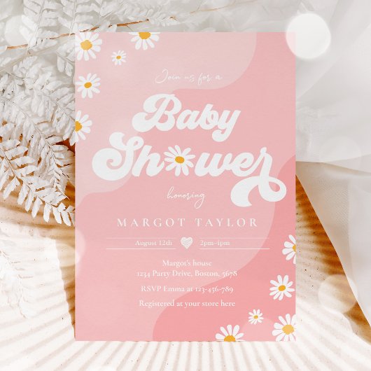 Daisy Baby shower Boho Hippy Baby shower Kaart