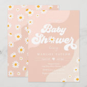 Daisy Baby shower Boho Hippy Vibes Baby shower Kaart (Voorkant / Achterkant)