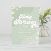 Daisy Baby shower Boho Hippy Vibes Baby shower Kaart (Staand voorkant)